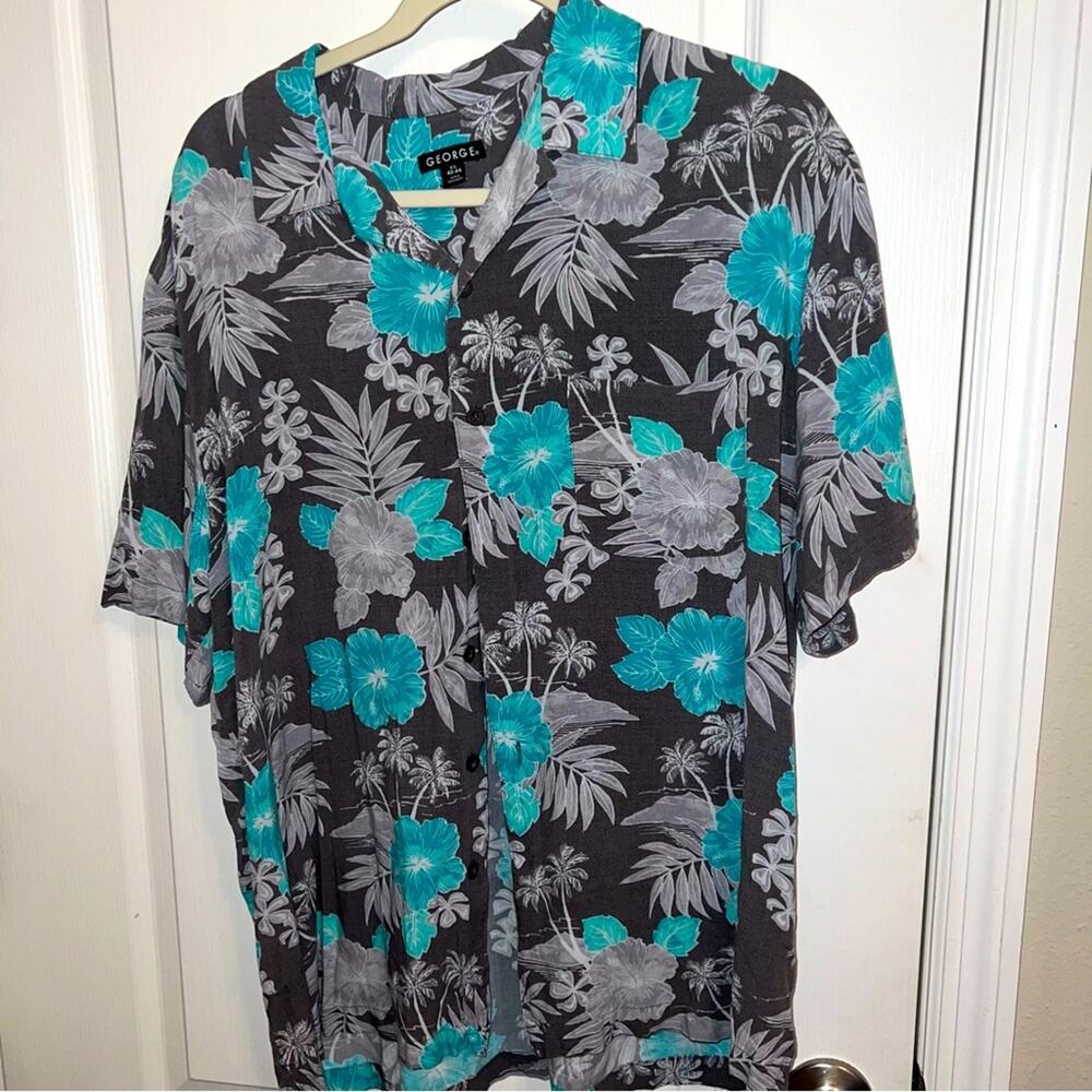 George floral button down Hawaii shirt